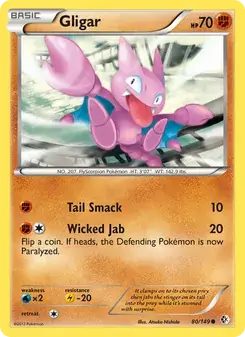 Gligar 80/149 Boundaries Crossed Pokémon card