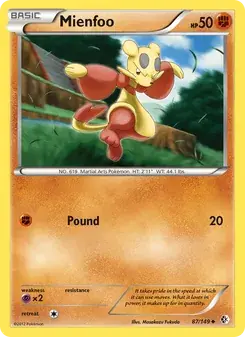 Mienfoo 87/149 Boundaries Crossed Pokémon card
