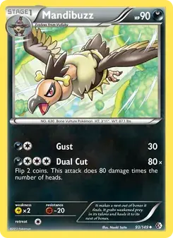 Mandibuzz 93/149 Boundaries Crossed Pokémon card