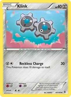 Klink 97/149 Boundaries Crossed Pokémon card