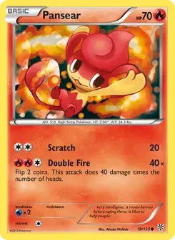 Pansear 19/135 Plasma Storm Pokémon card