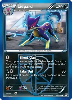 Liepard 84/135 Plasma Storm Pokémon card