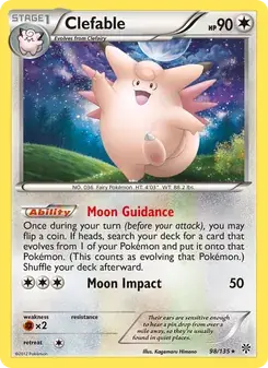 Clefable 98/135 Plasma Storm Pokémon card