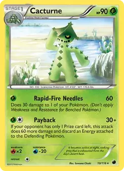 Cacturne 10/116 Plasma Freeze Pokémon card