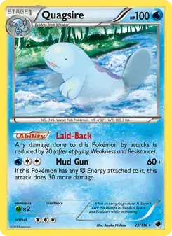 Quagsire 22/116 Plasma Freeze Pokémon card