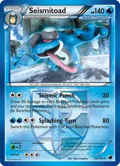 Seismitoad 26/116 Plasma Freeze Pokémon card