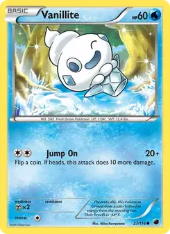 Vanillite 27/116 Plasma Freeze Pokémon card