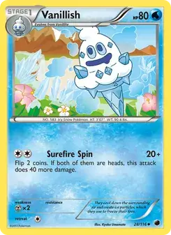 Vanillish 28/116 Plasma Freeze Pokémon card