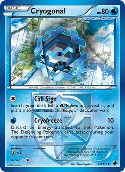 Cryogonal 30/116 Plasma Freeze Pokémon card