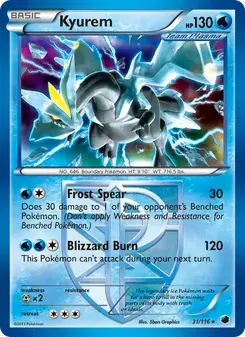 Kyurem 31/116 Plasma Freeze Pokémon card