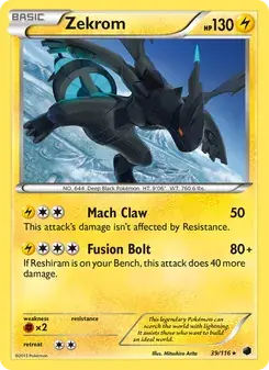 Zekrom 39/116 Plasma Freeze Pokémon card