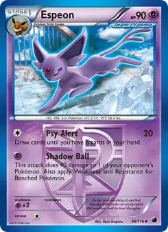 Espeon 48/116 Plasma Freeze Pokémon card