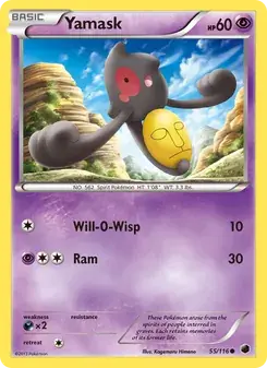 Yamask 55/116 Plasma Freeze Pokémon card