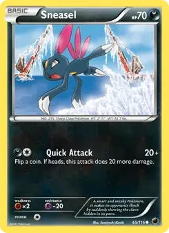 Sneasel 65/116 Plasma Freeze Pokémon card