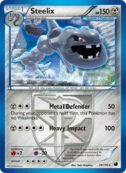 Steelix 79/116 Plasma Freeze Pokémon card