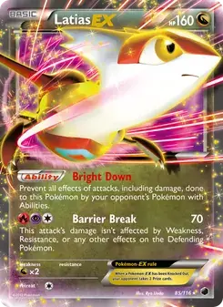 Latias-EX 85/116 Plasma Freeze Pokémon card