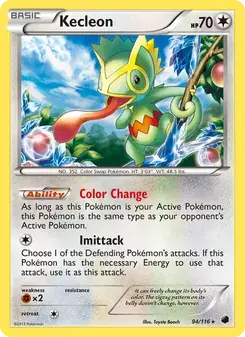 Kecleon 94/116 Plasma Freeze Pokémon card