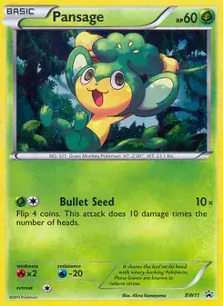 Pansage BW11 BW Black Star Promos Pokémon card