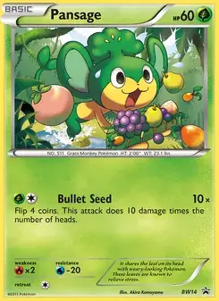 Pansage BW14 BW Black Star Promos Pokémon card