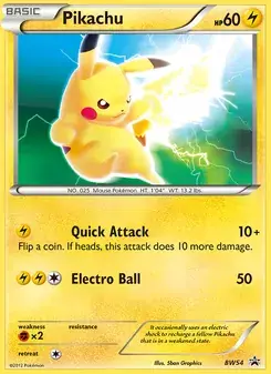 Pikachu BW54 BW Black Star Promos Pokémon card