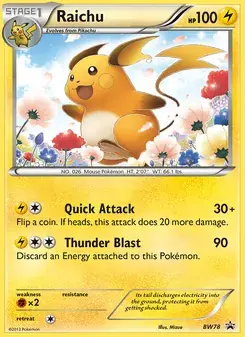 Raichu BW78 BW Black Star Promos Pokémon card