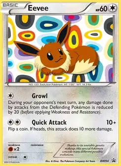 Eevee BW94 BW Black Star Promos Pokémon card