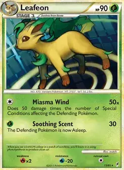 Leafeon 13/95 Call of Legends Pokémon card