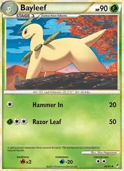 Bayleef 40/95 Call of Legends Pokémon card