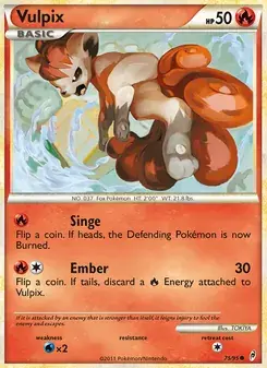 Vulpix 75/95 Call of Legends Pokémon Karte