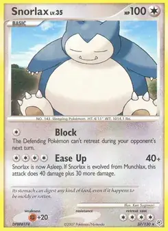 Snorlax 37/130 Diamond & Pearl Pokémon card