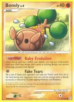 Bonsly 71/130 Diamond & Pearl Pokémon card