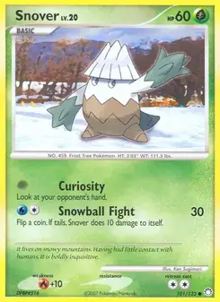 Carta Pokémon Snover 101/123 de Mysterious Treasures
