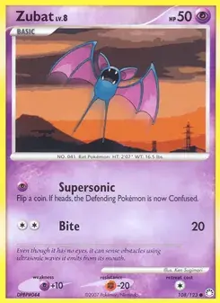 Zubat 108/123 Mysterious Treasures Pokémon card