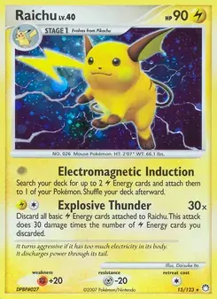 Raichu 15/123 Mysterious Treasures Pokémon card