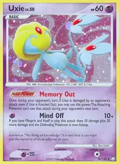 Uxie 18/123 Mysterious Treasures Pokémon card