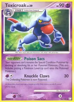 Toxicroak 36/123 Mysterious Treasures Pokémon card