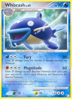 Whiscash 40/123 Mysterious Treasures Pokémon card