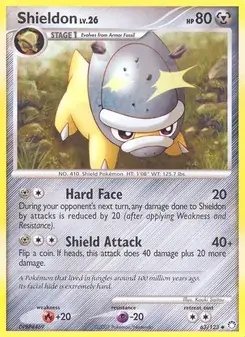 Shieldon 63/123 Mysterious Treasures Pokémon card
