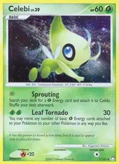 Celebi 7/123 Mysterious Treasures Pokémon card