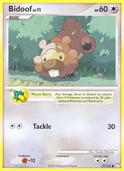 Bidoof 73/123 Mysterious Treasures Pokémon card