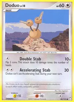 Doduo 80/123 Mysterious Treasures Pokémon card
