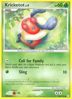Kricketot 86/123 Mysterious Treasures Pokémon card