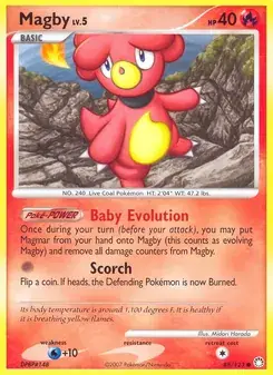 Magby 88/123 Mysterious Treasures Pokémon card