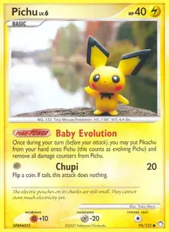 Pichu 93/123 Mysterious Treasures Pokémon card