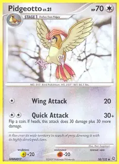 Pidgeotto 58/132 Secret Wonders Pokémon card