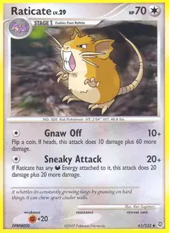 Raticate 61/132 Secret Wonders Pokémon card