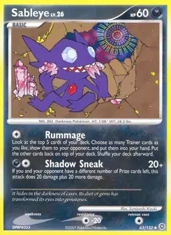 Sableye 63/132 Secret Wonders Pokémon card