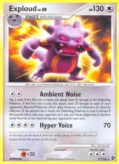 Exploud 17/106 Great Encounters Pokémon card