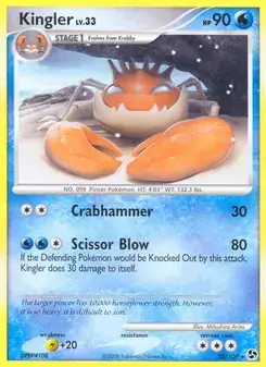 Kingler 20/106 Great Encounters Pokémon card