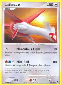 Latias 22/106 Great Encounters Pokémon card